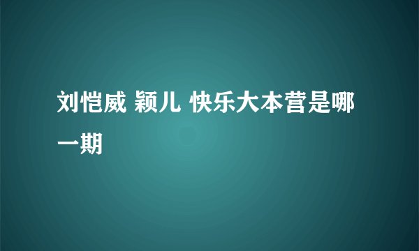 刘恺威 颖儿 快乐大本营是哪一期