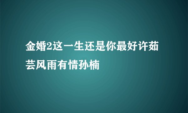 金婚2这一生还是你最好许茹芸风雨有情孙楠