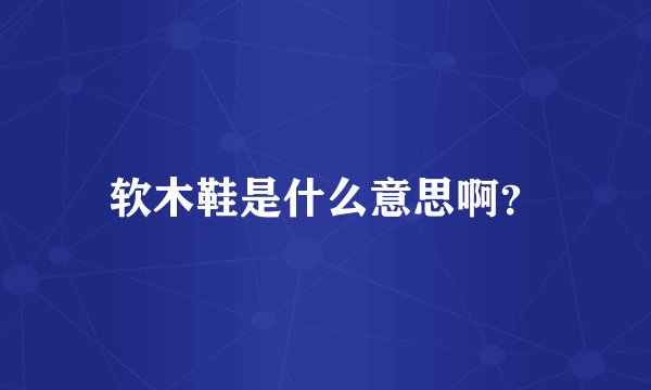 软木鞋是什么意思啊？