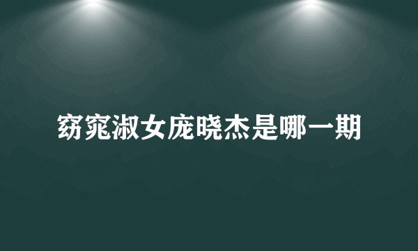 窈窕淑女庞晓杰是哪一期