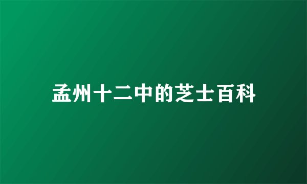 孟州十二中的芝士百科