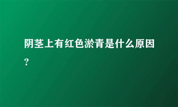 阴茎上有红色淤青是什么原因？