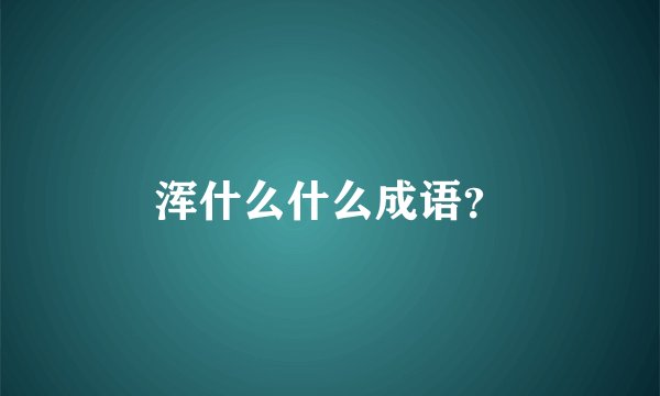 浑什么什么成语？