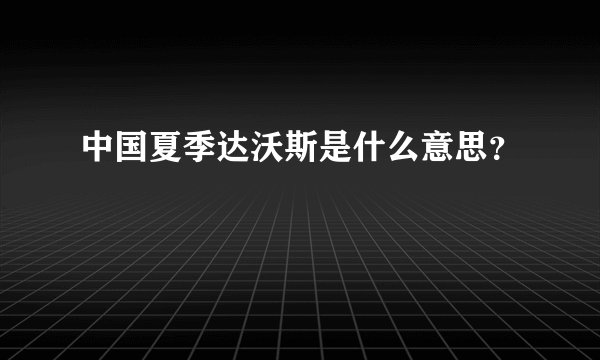 中国夏季达沃斯是什么意思？