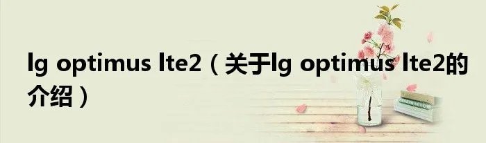 lg optimus lte2(关于lg optimus lte2的介绍)