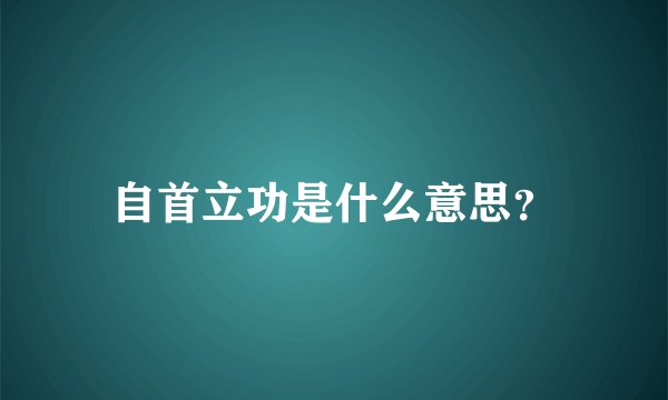 自首立功是什么意思？