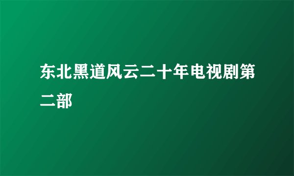 东北黑道风云二十年电视剧第二部