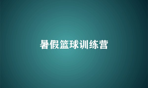 暑假篮球训练营