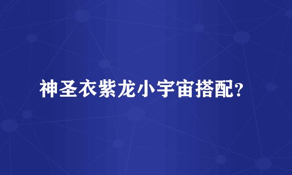 神圣衣紫龙小宇宙搭配？