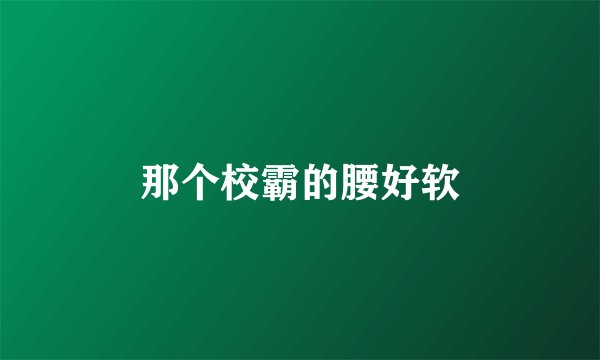 那个校霸的腰好软
