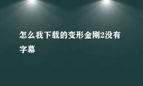 怎么我下载的变形金刚2没有字幕