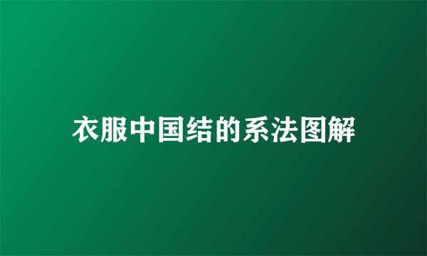衣服中国结的系法图解