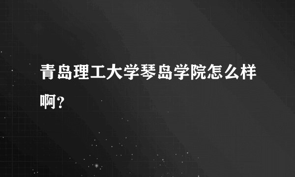 青岛理工大学琴岛学院怎么样啊？