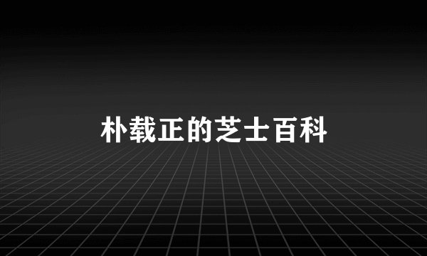 朴载正的芝士百科