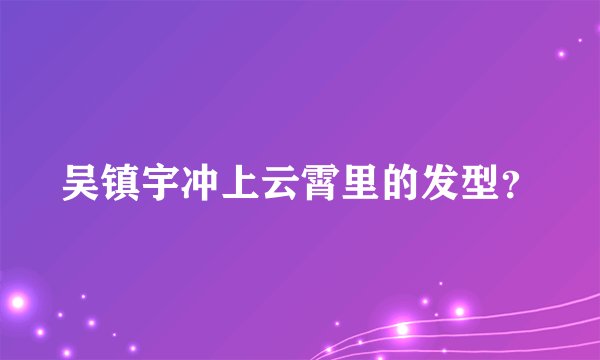 吴镇宇冲上云霄里的发型？