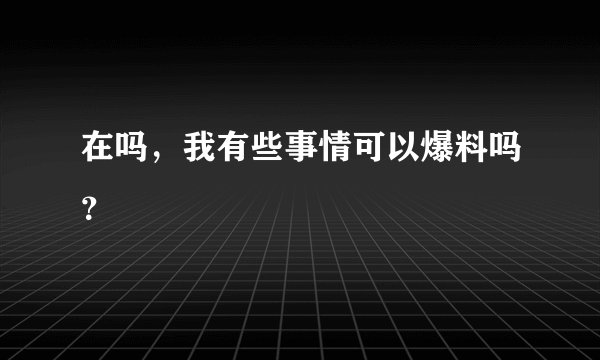 在吗，我有些事情可以爆料吗？