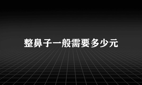 整鼻子一般需要多少元