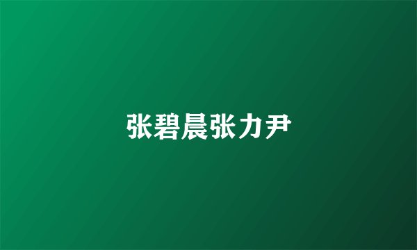 张碧晨张力尹