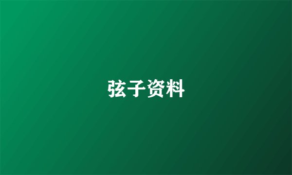 弦子资料