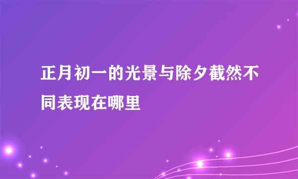 正月初一的光景与除夕截然不同表现在哪里