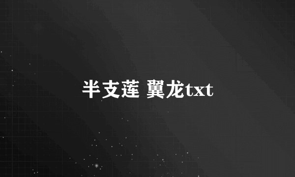 半支莲 翼龙txt