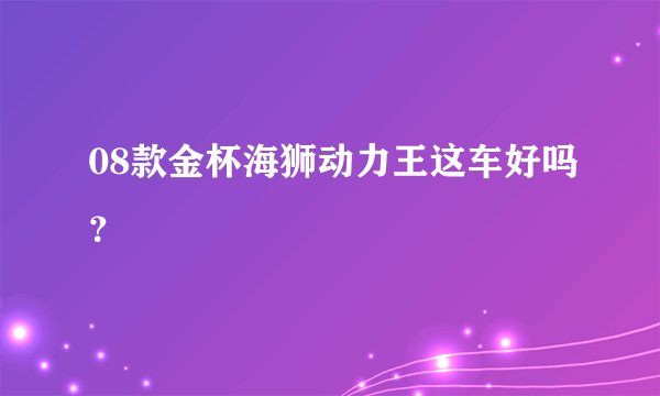 08款金杯海狮动力王这车好吗？