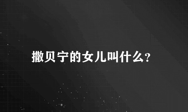 撒贝宁的女儿叫什么？