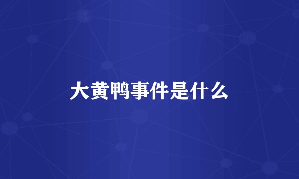 大黄鸭事件是什么