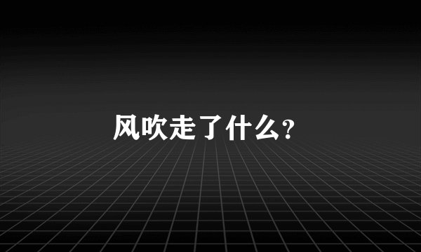 风吹走了什么?