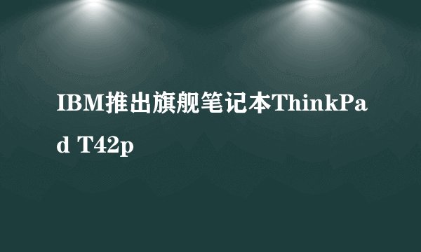 IBM推出旗舰笔记本ThinkPad T42p