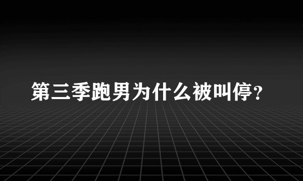 第三季跑男为什么被叫停？