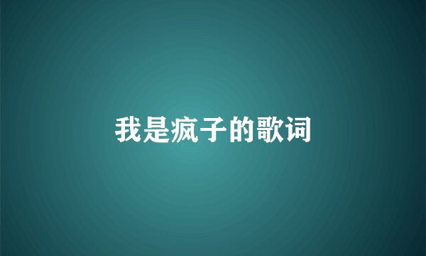 我是疯子的歌词