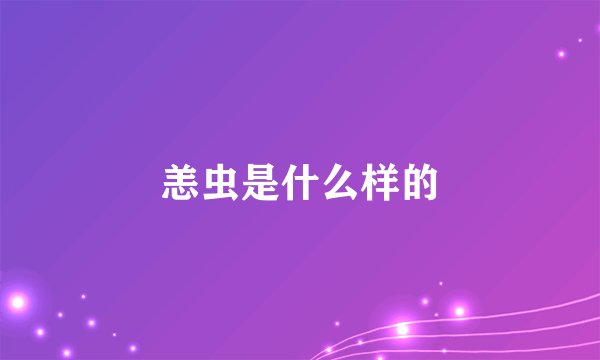 恙虫是什么样的