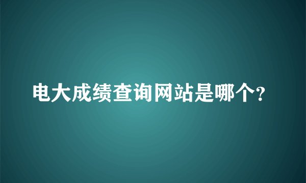 电大成绩查询网站是哪个？