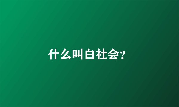 什么叫白社会？