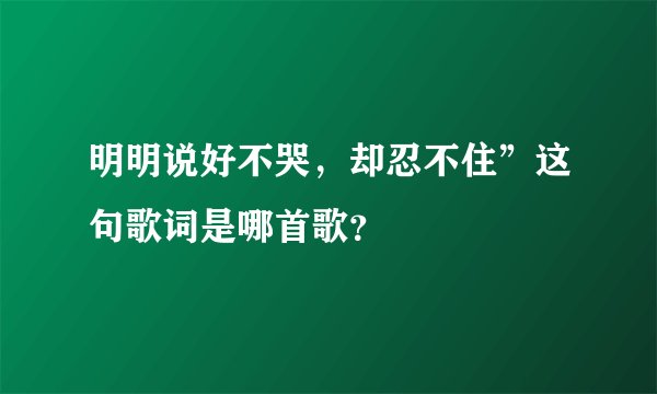 明明说好不哭,却忍不住”这句歌词是哪首歌?