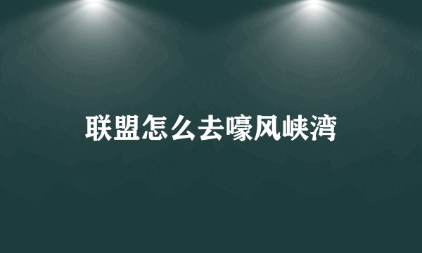 联盟怎么去嚎风峡湾