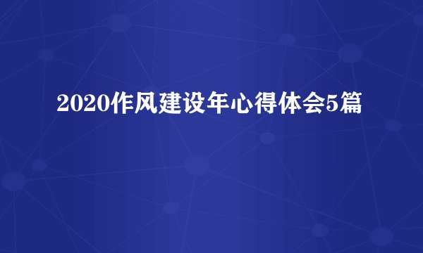 2020作风建设年心得体会5篇