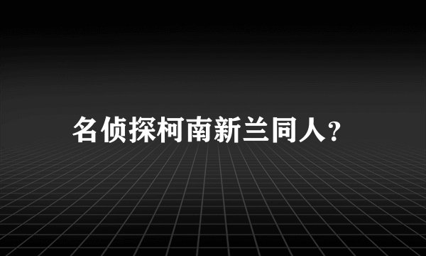 名侦探柯南新兰同人？