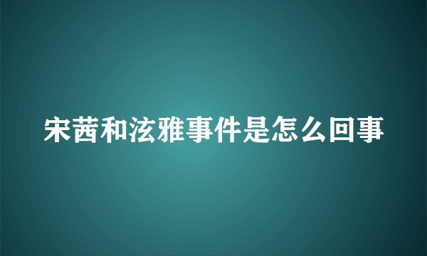 宋茜和泫雅事件是怎么回事
