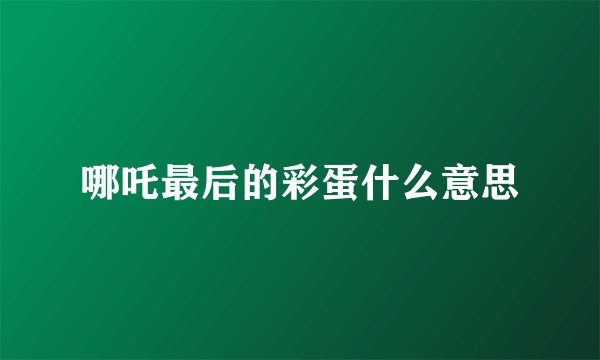 哪吒最后的彩蛋什么意思