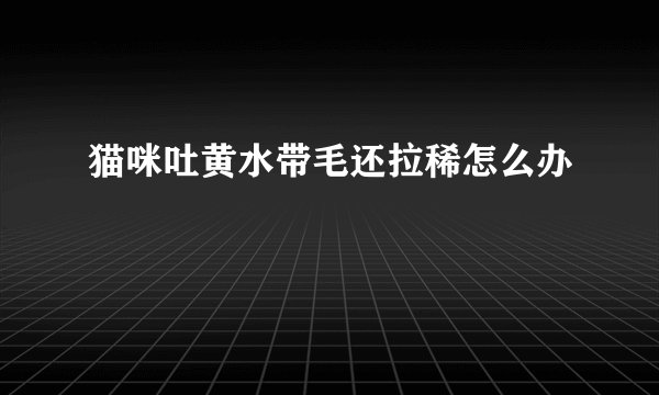 猫咪吐黄水带毛还拉稀怎么办