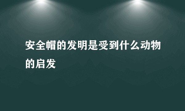 安全帽的发明是受到什么动物的启发