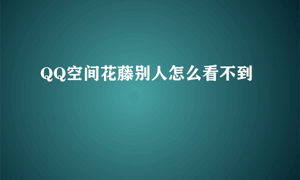 QQ空间花藤别人怎么看不到
