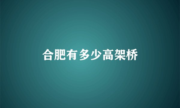 合肥有多少高架桥