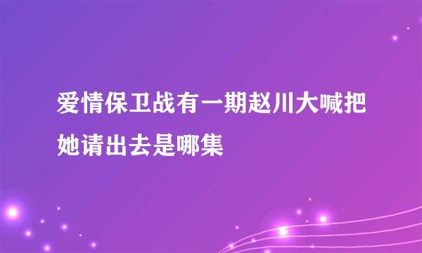 爱情保卫战有一期赵川大喊把她请出去是哪集