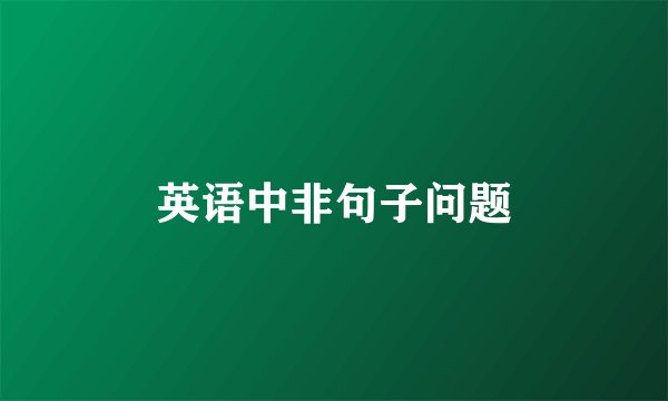 英语中非句子问题