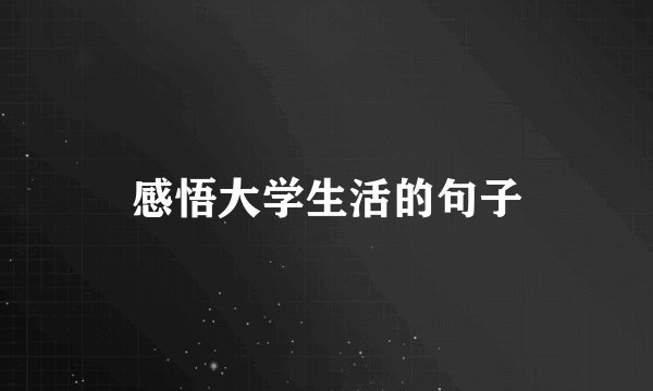 感悟大学生活的句子