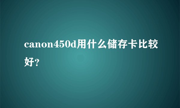 canon450d用什么储存卡比较好?