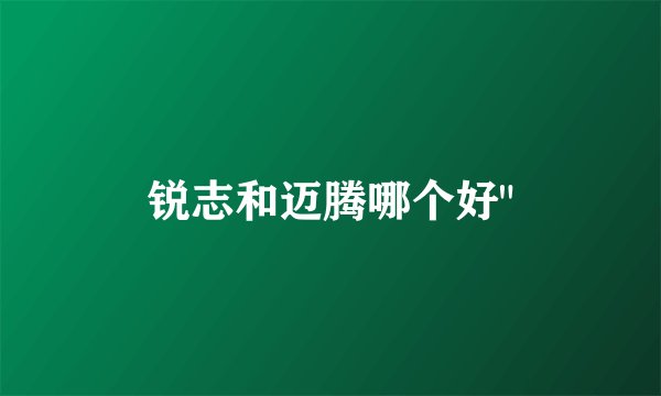 锐志和迈腾哪个好
